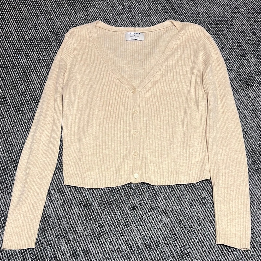 Old Navy Tan Cream Long Sleeve Cardigan